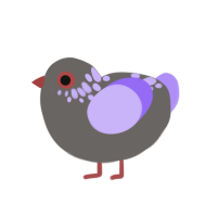 (unnamed), a grey and lilac chicken with a neck-speckle pattern