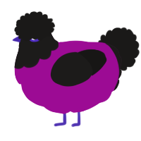 A plum and sable chicken with a head pattern