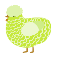 A lime and apple chicken with a lace pattern