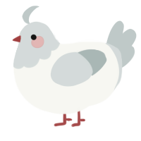 A white and silver chicken with a head pattern