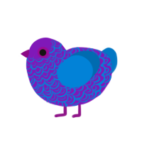 The Bizz, a violet and sapphire chicken with a double-lace pattern