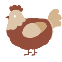 A russet and beige chicken with a head pattern