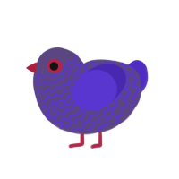 Thunderstorm, a overcast and indigo chicken with a lace pattern