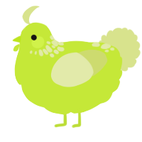A lime and lemon chicken with a neck-speckle pattern