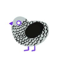 Mary, a silver and black chicken with a lace pattern