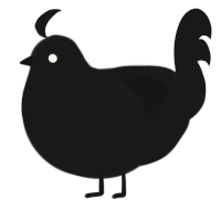 A sable chicken with a neck-speckle pattern