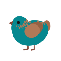 castaway, a teal and brown chicken with a neck-speckle pattern