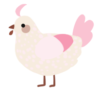 A cream and rose chicken with a speckle pattern