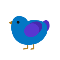 Twitter 4, a sapphire and indigo chicken