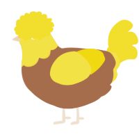 A brown and yellow chicken with a head pattern
