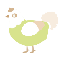A lemon and cream chicken with a head pattern