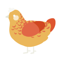 A honey and vermilion chicken with a half-lace pattern