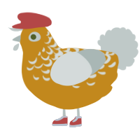 A ochre and silver chicken with a half-lace pattern