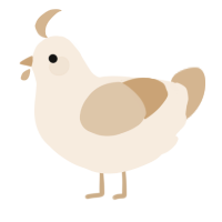 A cream and beige chicken