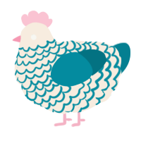 A cream and sea chicken with a lace pattern