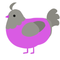 A orchid and ash chicken with a head pattern