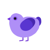 Butterfly Pea, a lilac and indigo chicken