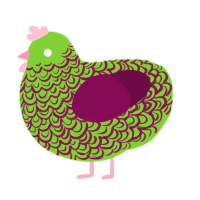 A grass and wine chicken with a double-lace pattern