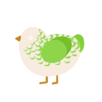 (unnamed), a cream and grass chicken with a half-lace pattern