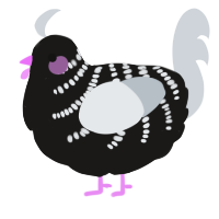 A sable and mist chicken with a half-bar pattern