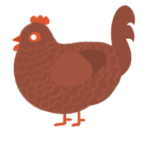A russet chicken with a lace pattern