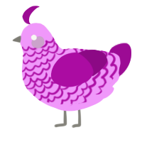 A lavender and plum chicken with a lace pattern
