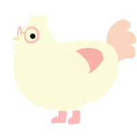 A white and rose chicken with a double-lace pattern