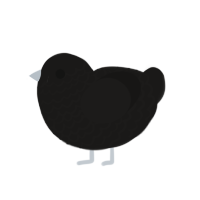 ghost, a sable chicken with a lace pattern