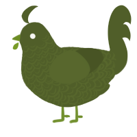A olive chicken with a double-lace pattern