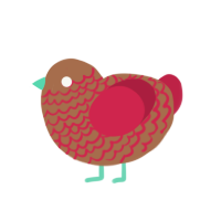 Tootpaste, a brown and crimson chicken with a lace pattern