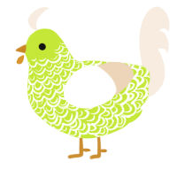 A lime and cream chicken with a double-lace pattern
