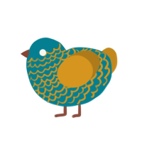 (unnamed), a sea and ochre chicken with a lace pattern