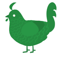 A viridian chicken with a lace pattern
