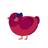 A crimson and maroon chicken with a head pattern