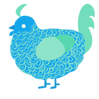 A sky and mint chicken with a double-lace pattern
