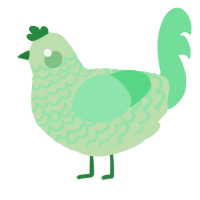 A gluppy and spring chicken with a lace pattern