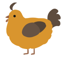 A orange and bark chicken