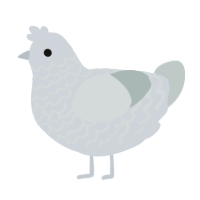A mist and silver chicken with a lace pattern