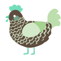 A bark and gluppy chicken with a lace pattern