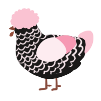 A sable and rose chicken with a lace pattern