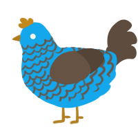 A sky and bark chicken with a lace pattern