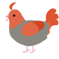 A ash and vermilion chicken with a head pattern