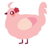A pink chicken