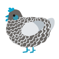 A grey and mist chicken with a lace pattern