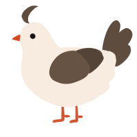 A cream and bark chicken