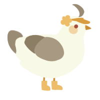 A white and ash chicken
