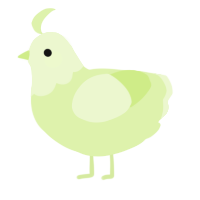 A apple chicken with a head pattern