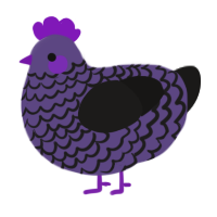 A overcast and sable chicken with a lace pattern