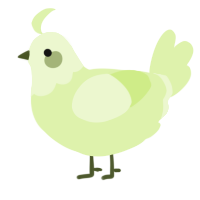 A apple chicken with a head pattern