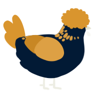 A tumblr and orange chicken with a neck-speckle pattern